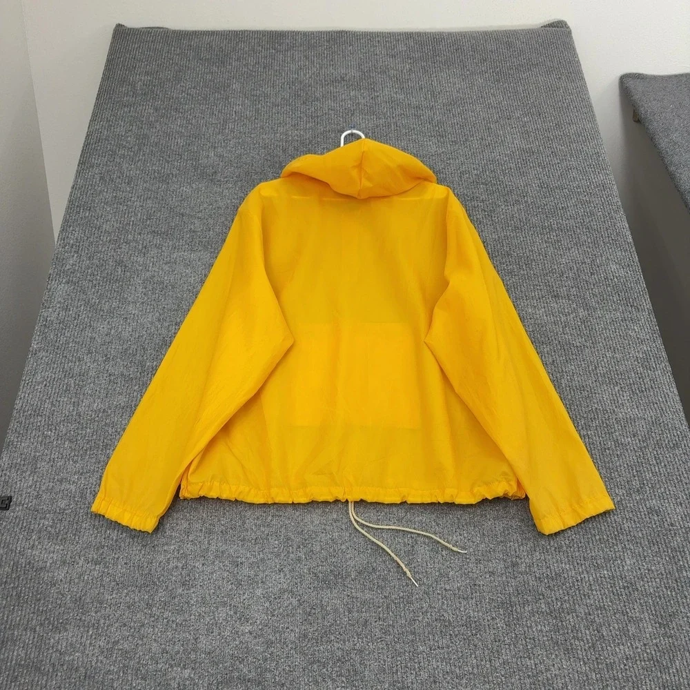 Vintage Sportsmaster Windbreaker Mens XXL Yellow Nylon Anorak Quarter Zip Retro